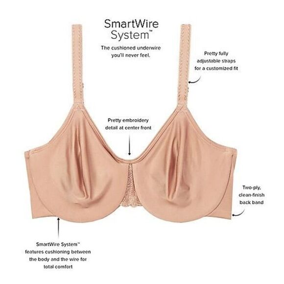 Wacoal NWT Surreal Comfort bra underwire SMOOTH Tan Seamless 32DDD - Picture 5 of 6